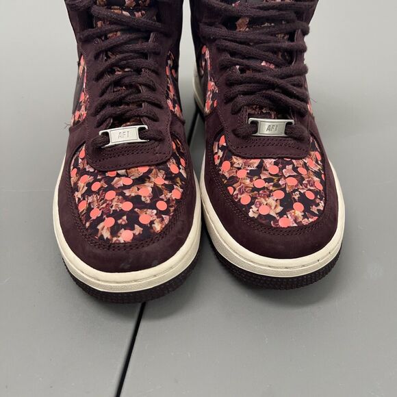 Nike Nike Air Force 1 Liberty High Women 7.5 706653-600 Deep Burgundy Polka Dot - Picture 5 of 11